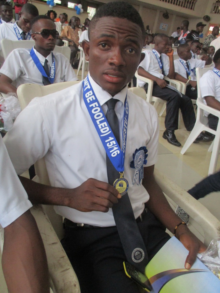 Jeremiah with medal